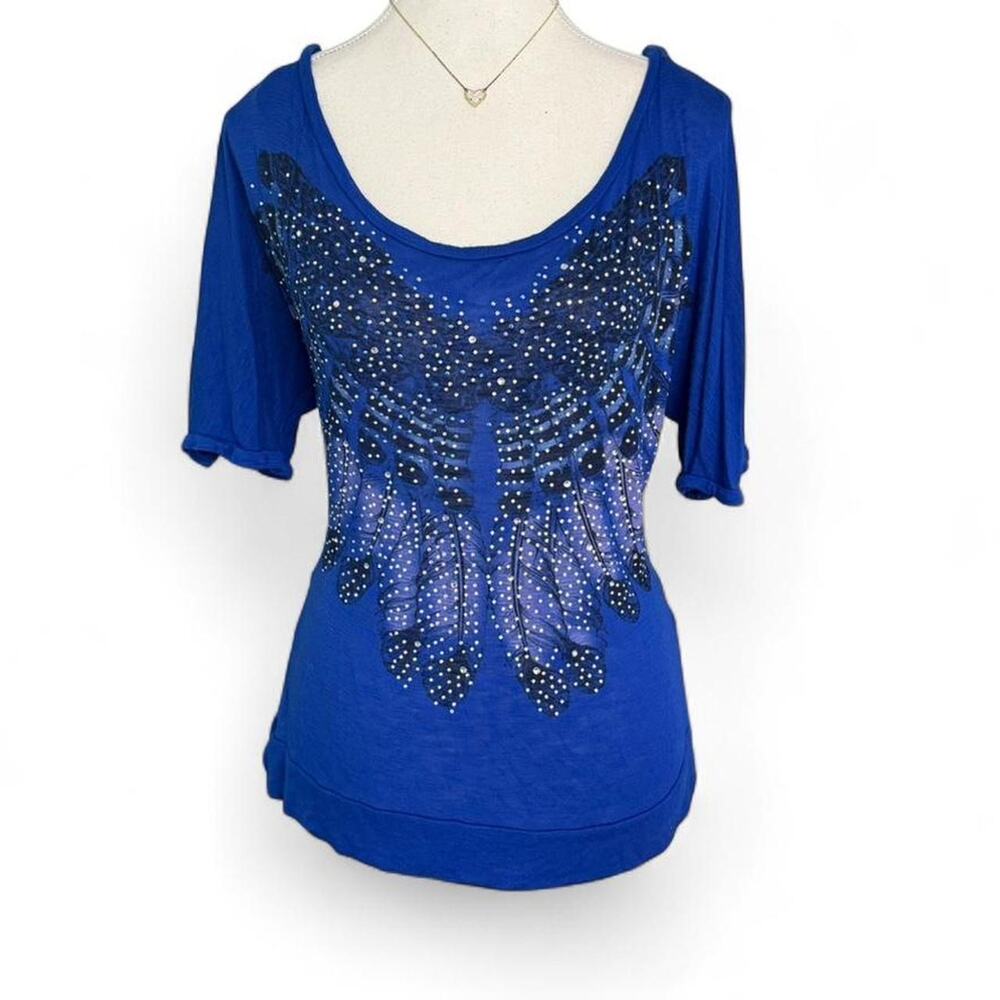 Petrol Mcbling Y2K Butterfly Angel Sleeve Slightly Off The shoulder top size m